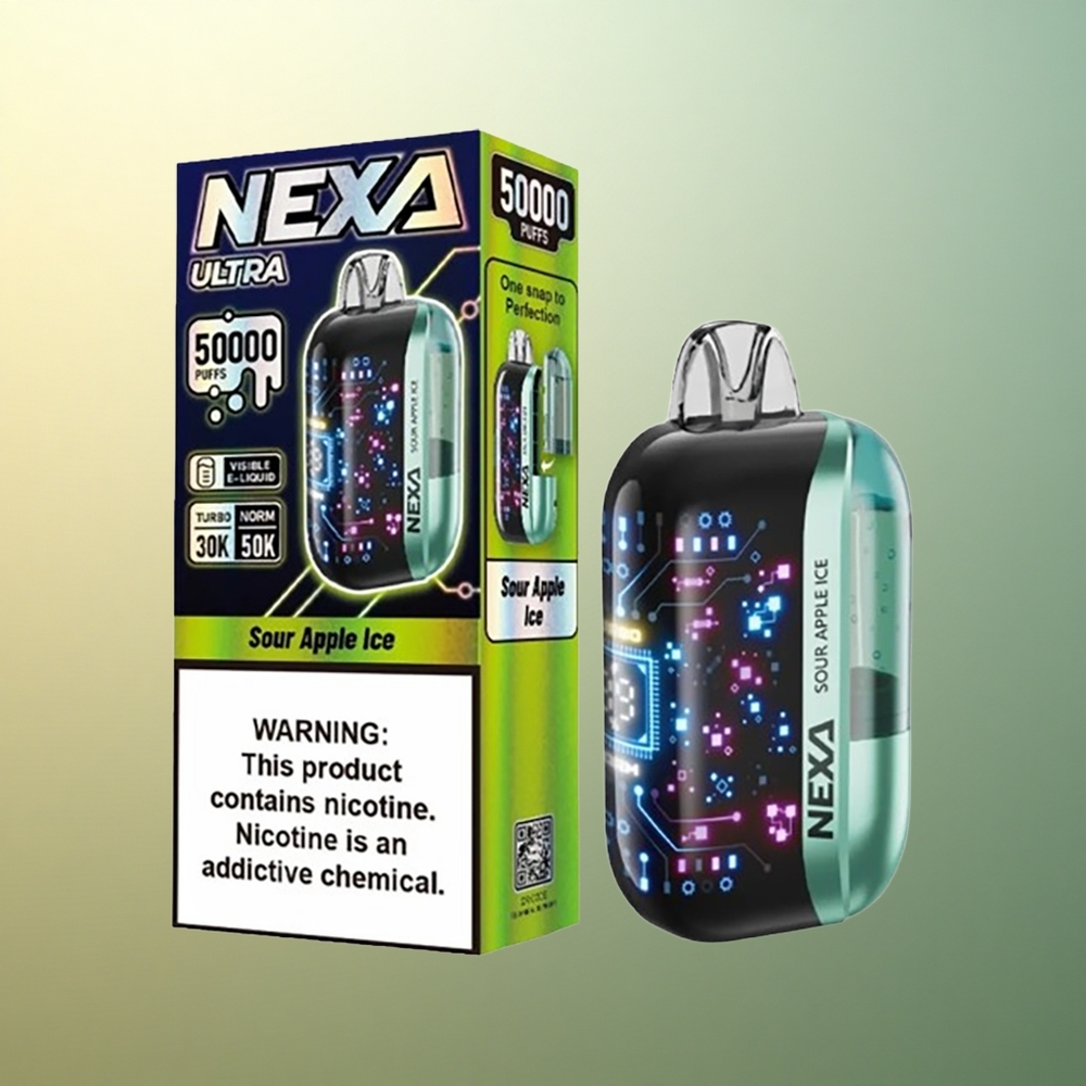 NEXA Ultra 50000 Puffs Sour Apple Ice 20ml 5% Nicotine 800mAh