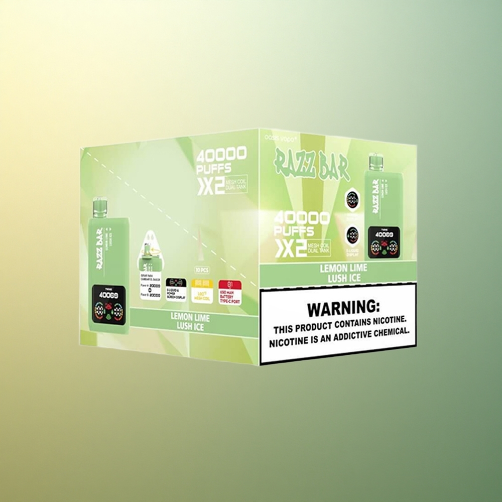 Razz Bar 40000 Puffs Lemon Lime - Lush Ice with 5% Nicotine and 650mAh Battery