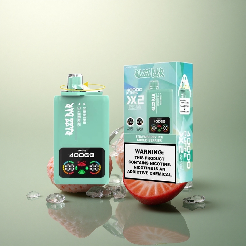 Razz Bar 40000 Puffs Strawberry Ice - Mixed Berries with Mesh Coil and 650mAh Battery