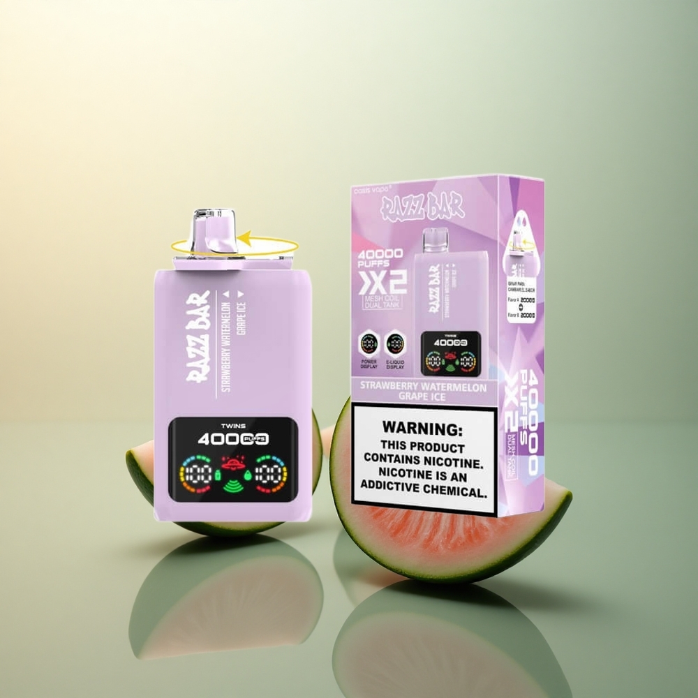 Razz Bar 40000 Puffs Strawberry Watermelon - Grape Ice with 5% Nicotine and 650mAh Battery