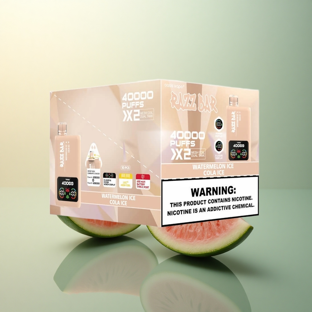 Razz Bar 40000 Puffs Watermelon Ice - Cola Ice with 650mAh Battery and 5% Nicotine