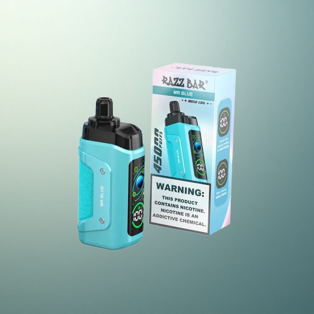 Razz Bar 45000 Puffs Mr Blue Mesh Airflow 650mAh