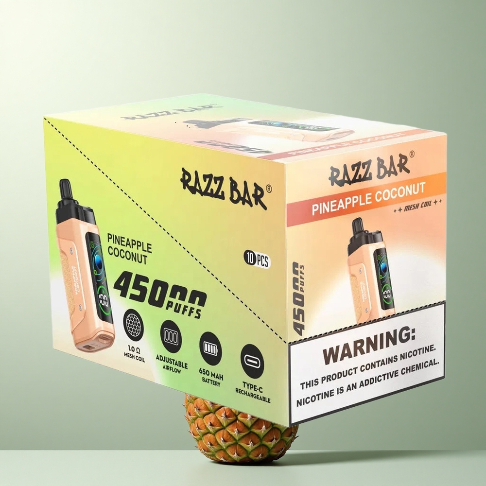 Razz Bar 45000 Puffs Pineapple Coconut Mesh Coil 650mAh Disposable Vape
