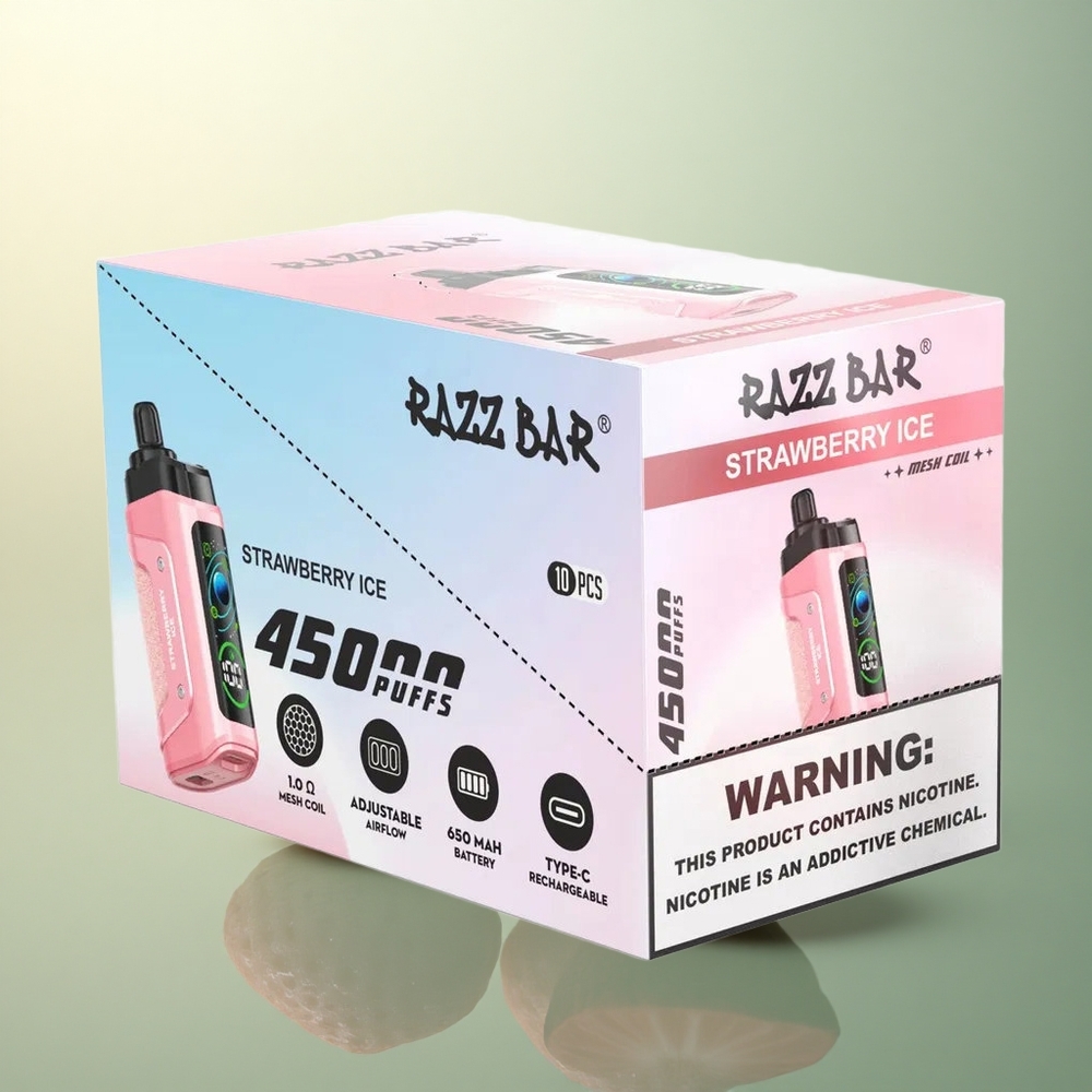 Razz Bar 45000 Puffs Strawberry Ice Mesh Coil 650mAh