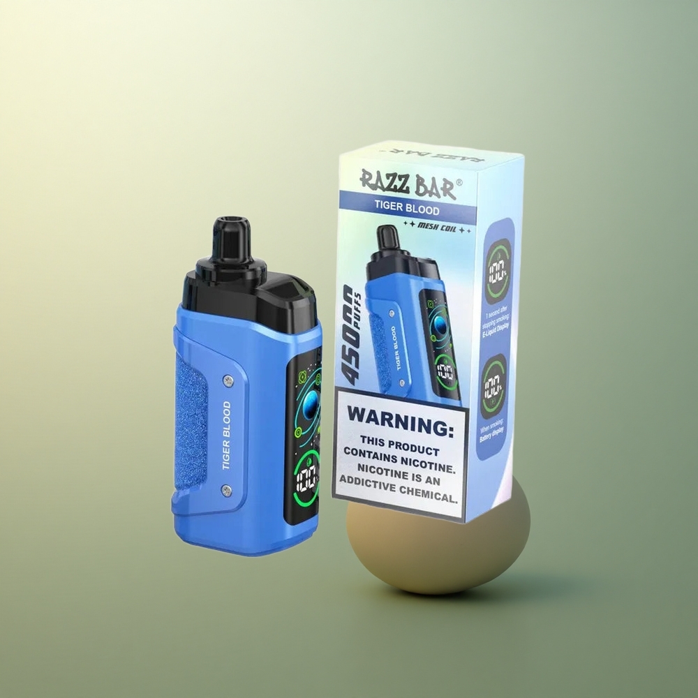 Razz Bar 45000 Puffs Tiger Blood Mesh Coil Type-C Rechargeable Vape
