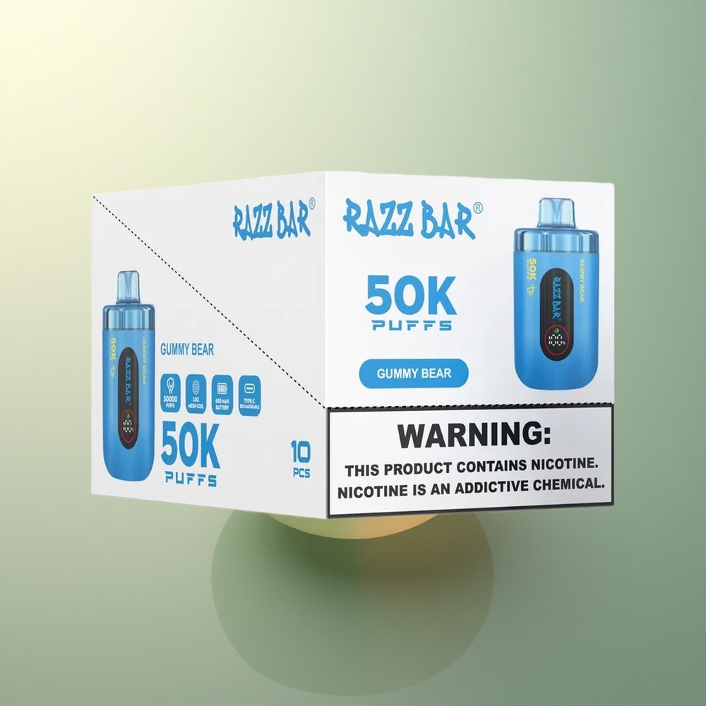 Razz Bar 50K Puffs Gummy Bear Mesh 650mAh 2% Nicotine