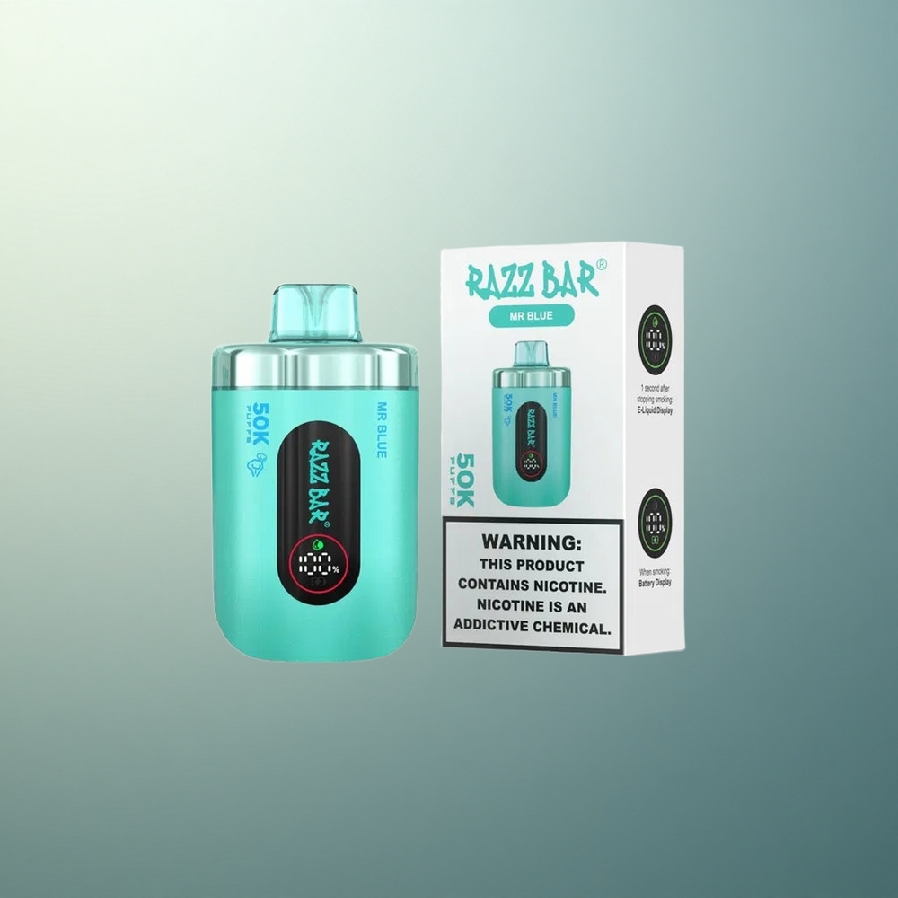 Razz Bar 50K Puffs Mr Blue Mesh Coil 650mAh Nicotine 2%