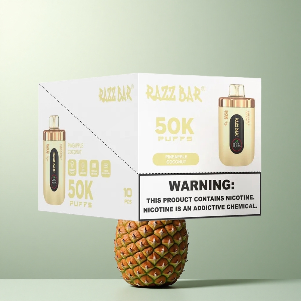 Razz Bar 50K Puffs Pineapple Coconut Mesh 650mAh 2% Nicotine