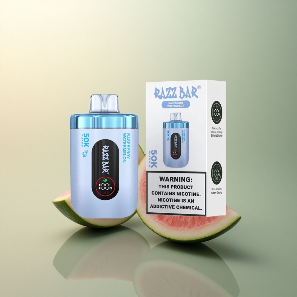 Razz Bar 50K Puffs Raspberry Watermelon Mesh 650mAh 2% Nicotine