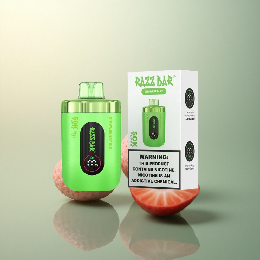 Razz Bar 50K Puffs Strawberry Ice Mesh 650mAh 2% Nicotine