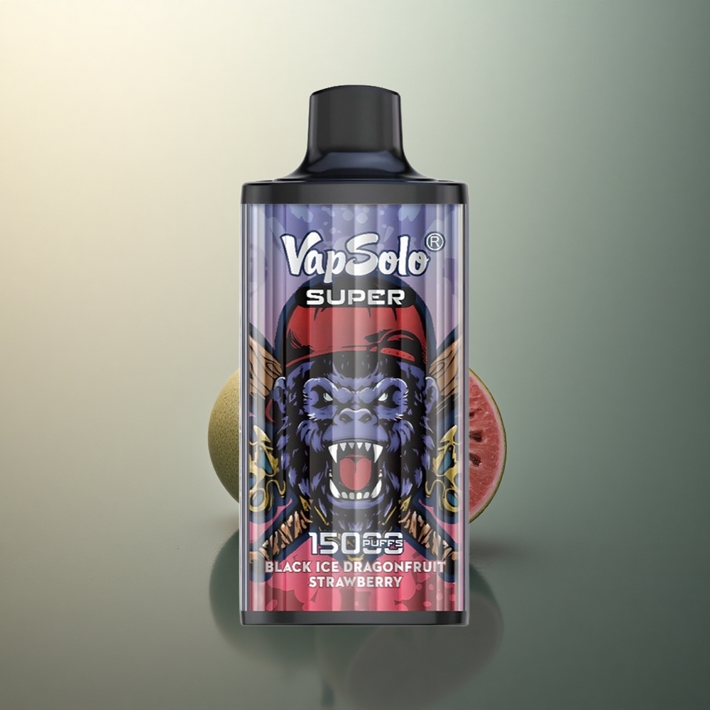 Vapsolo Super 15000 Puffs Black Ice Dragonfruit Strawberry 40ml 850mAh Mesh Coil