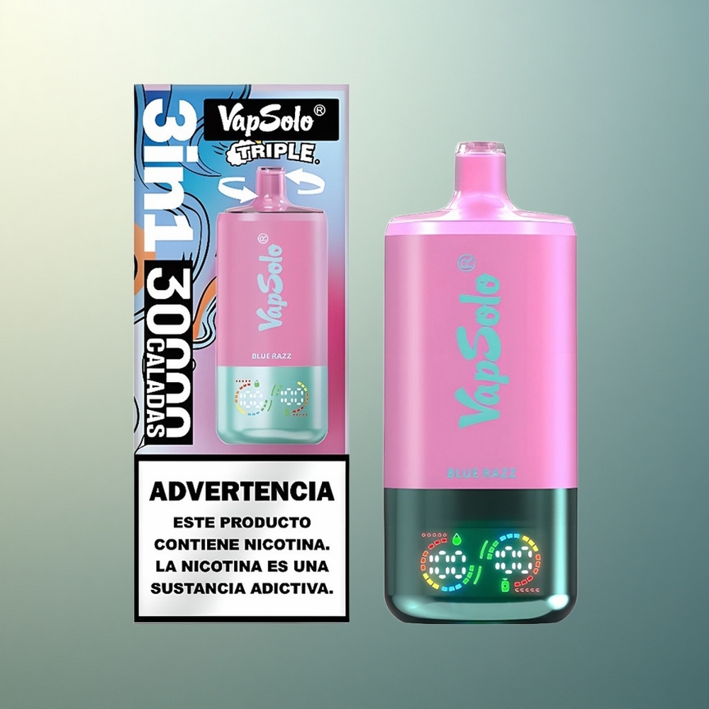 Vapsolo Triple 30000 Puffs Blue Razz Triple Tank 40ml Nicotine