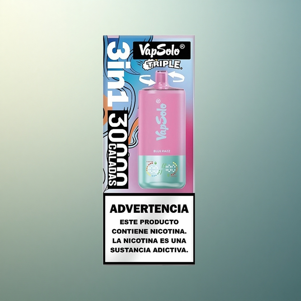 Vapsolo Triple 30000 Puffs Blue Razz Triple Tank 40ml Nicotine