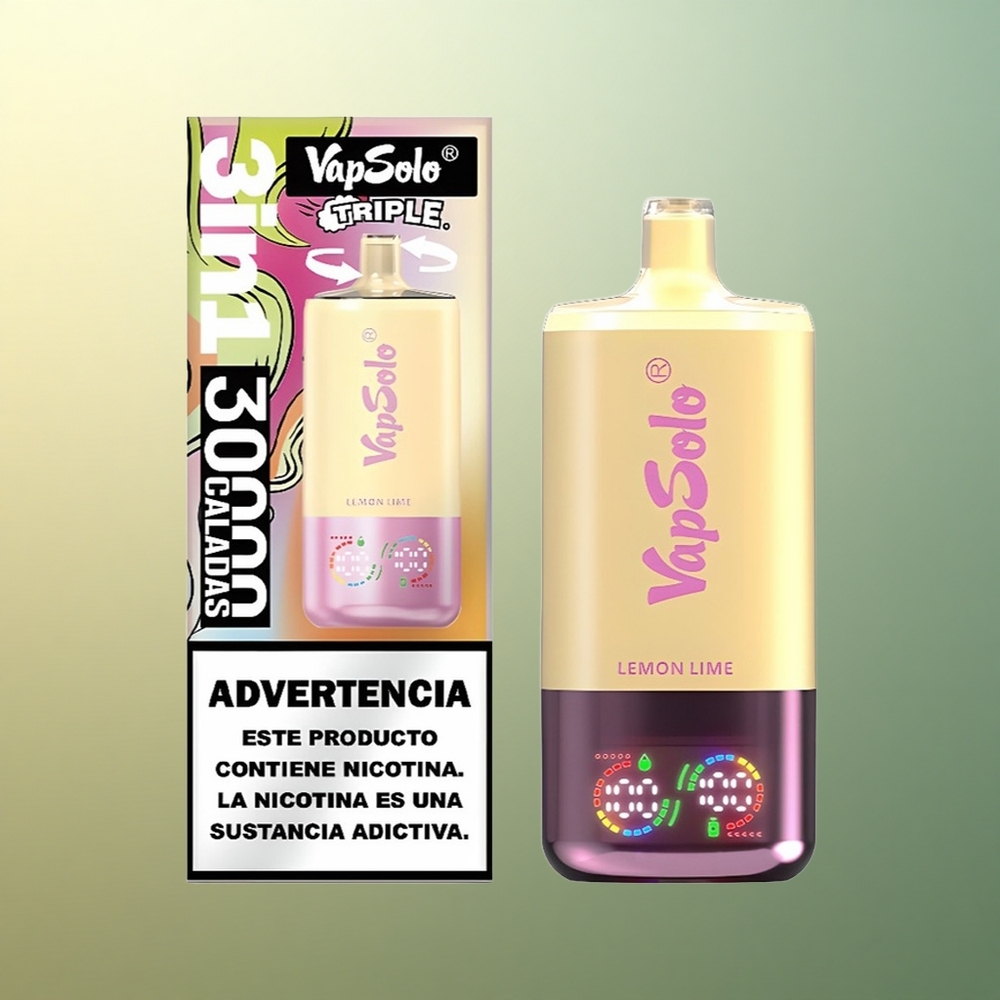 Vapsolo Triple 30000 Puffs Lemon Lime Triple Tank 40ml Nicotine
