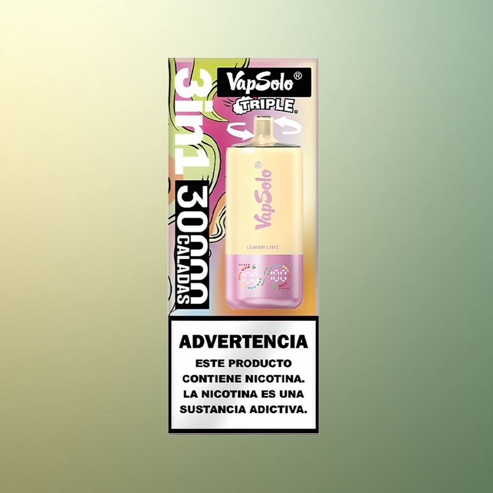 Vapsolo Triple 30000 Puffs Lemon Lime Triple Tank 40ml Nicotine