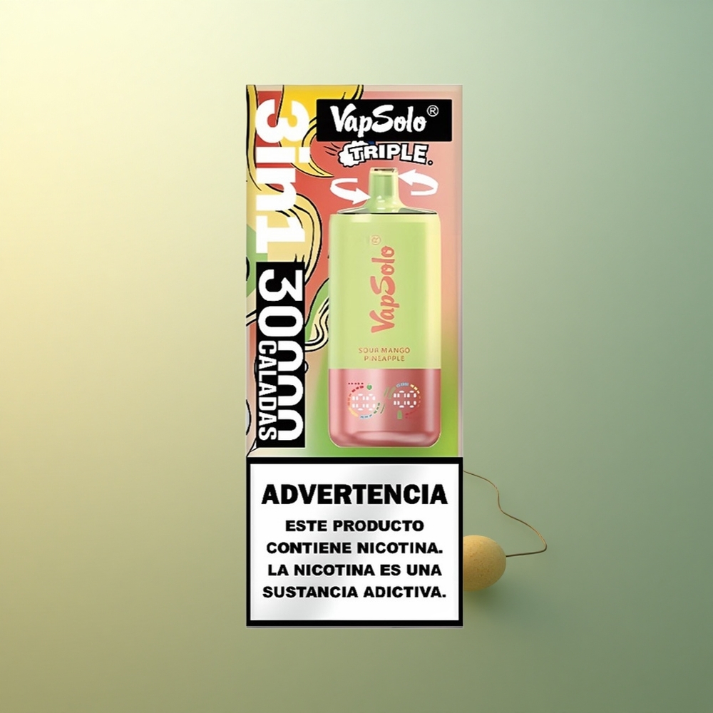 Vapsolo Triple 30000 Puffs Sour Mango Pineapple 40ml Type-C 20mg Nicotine