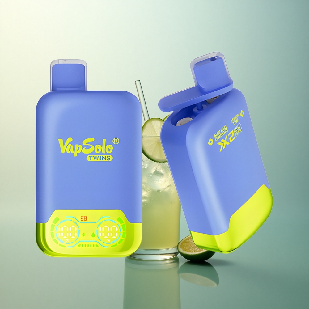 Vapsolo Twins 20000 Puffs Blue Razz Lemonade & Lemon Lime Double Tank 40ml Nicotine 20mg/50mg Type-C
