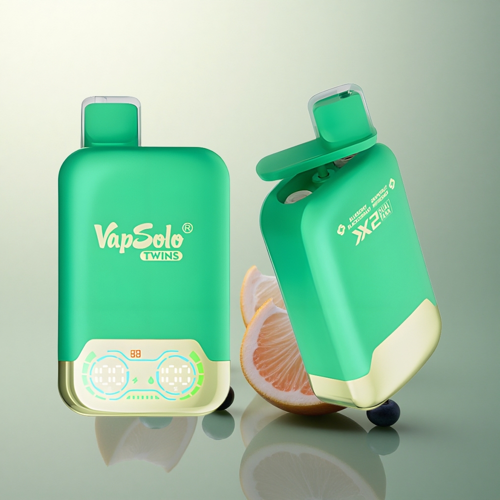 Vapsolo Twins 20000 Puffs Blueberry Blackcurrant & Grapefruit Refresher Dual Tank 40ml Nicotine 20mg/ml