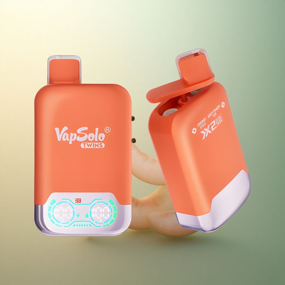Vapsolo Twins 20000 Puffs Cherry Cola & Juicy Peach Ice 40ml Dual Tank Type-C