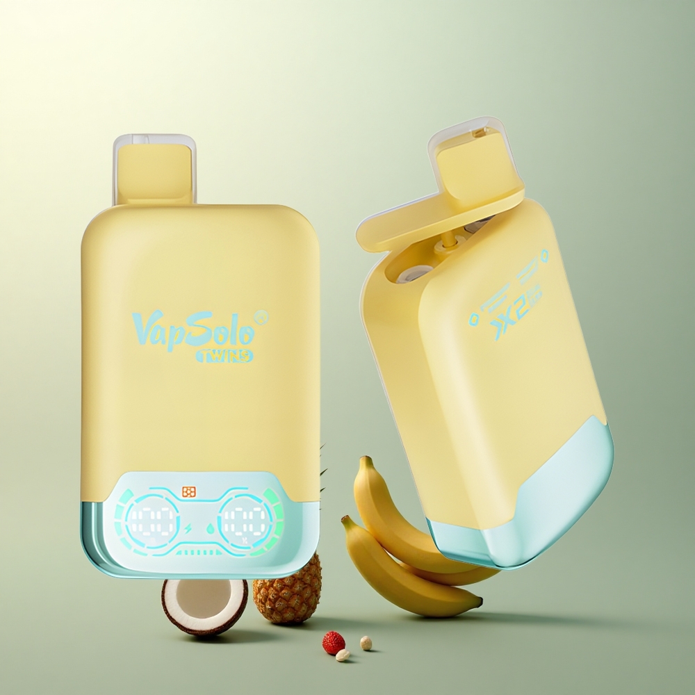 Vapsolo Twins 20000 Puffs Pineapple Coconut Strawberry Banana 40ml Dual Tank Type-C