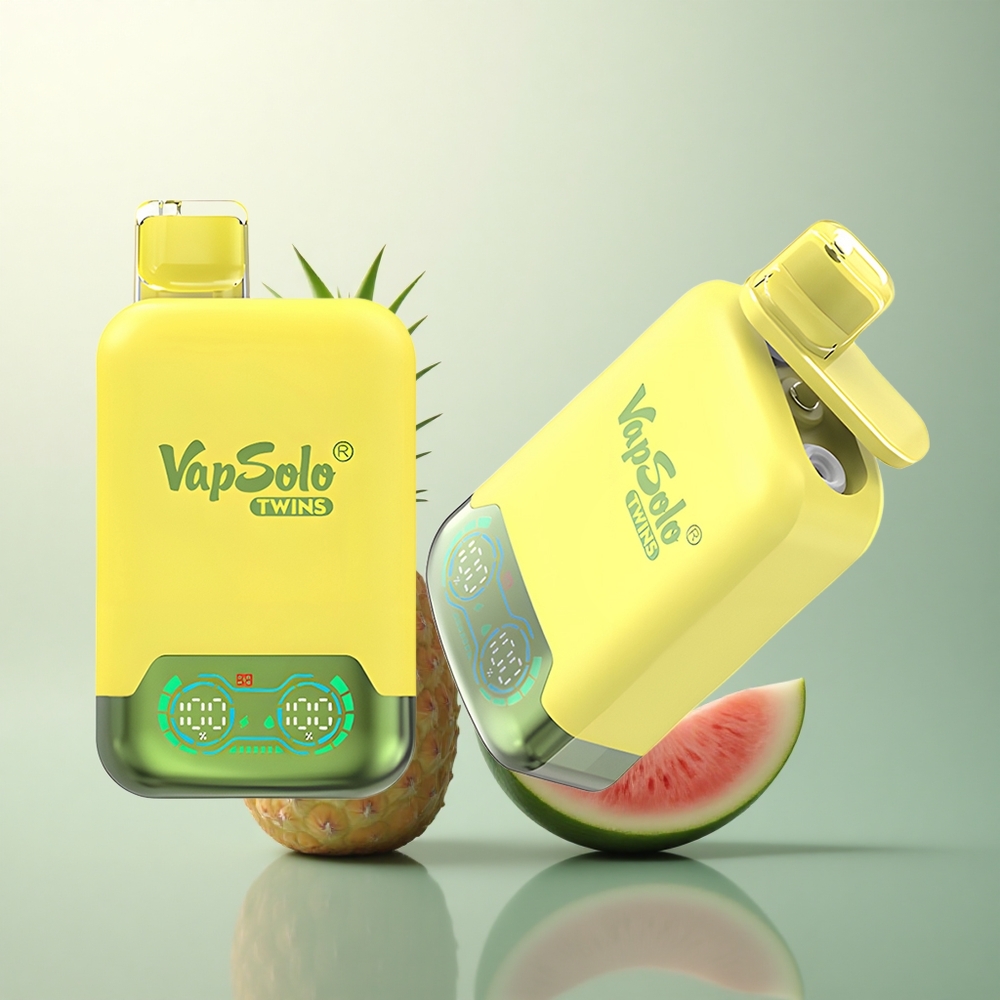 Vapsolo Twins 20000 Puffs Pineapple Coconut & Watermelon Ice Twin Tank 40ml Nicotine 20mg/50mg