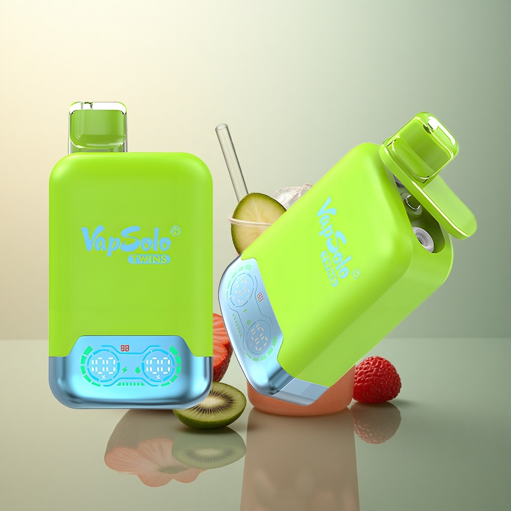 Vapsolo Twins 20000 Puffs Strawberry Kiwi Raspberry Cherry Ice 40ml Nicotine 20mg/ml Type-C