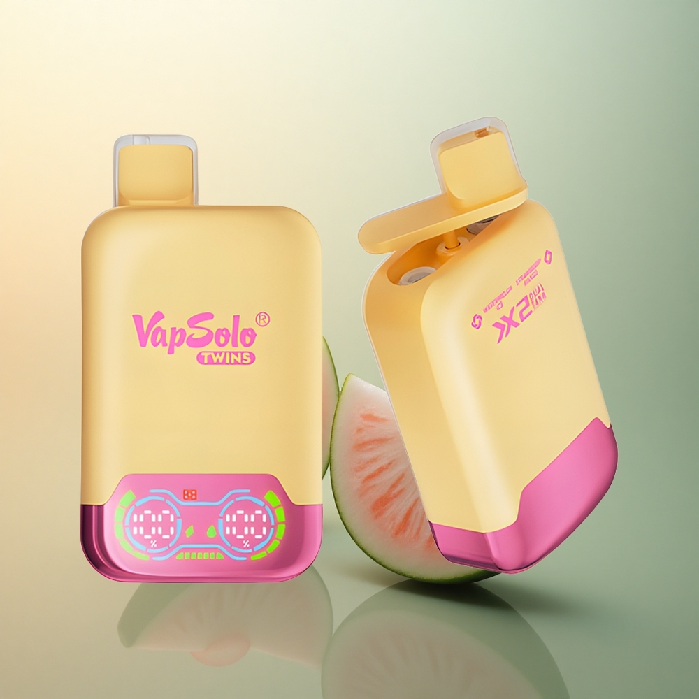 Vapsolo Twins 20000 Puffs Watermelon Ice & Strawberry Mango Dual Tank 40ml Nicotine 20mg