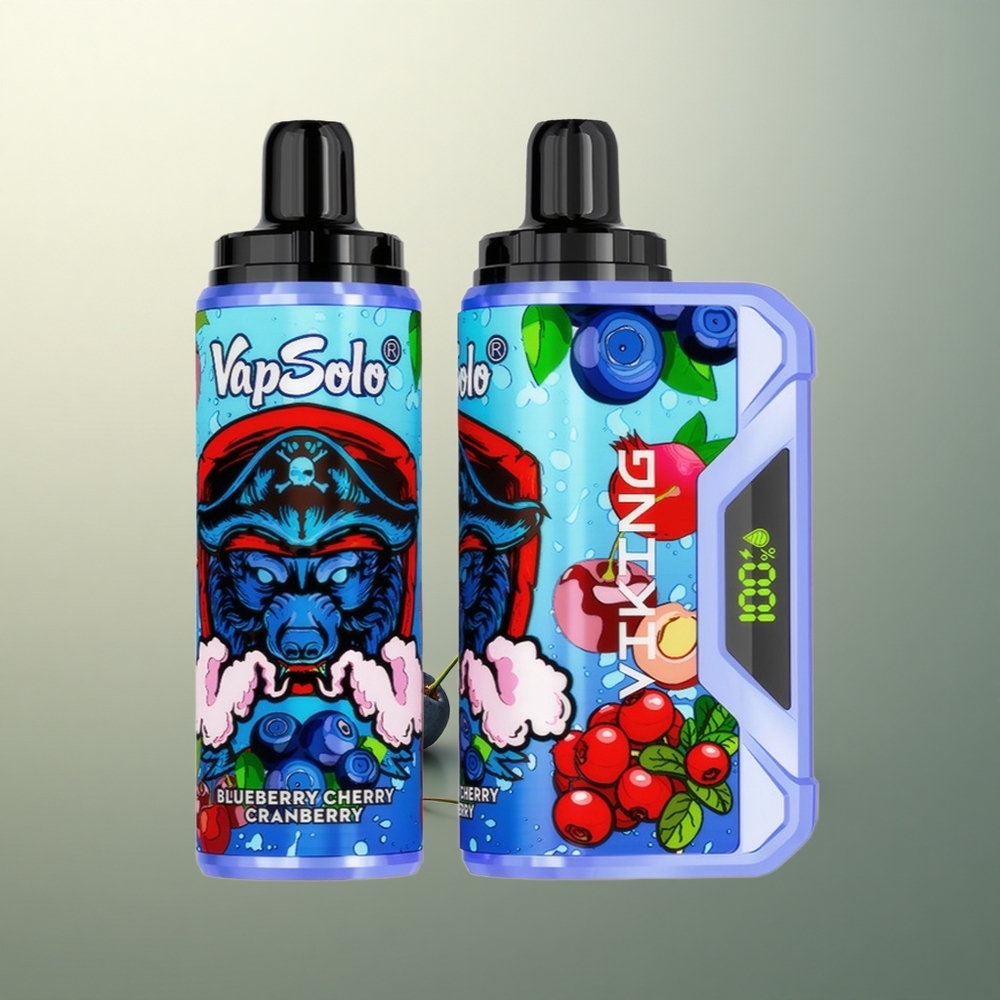 VapSolo VIKING 12000 Puffs Blueberry Cherry Cranberry 22ml Nicotine 20mg/ml Type-C