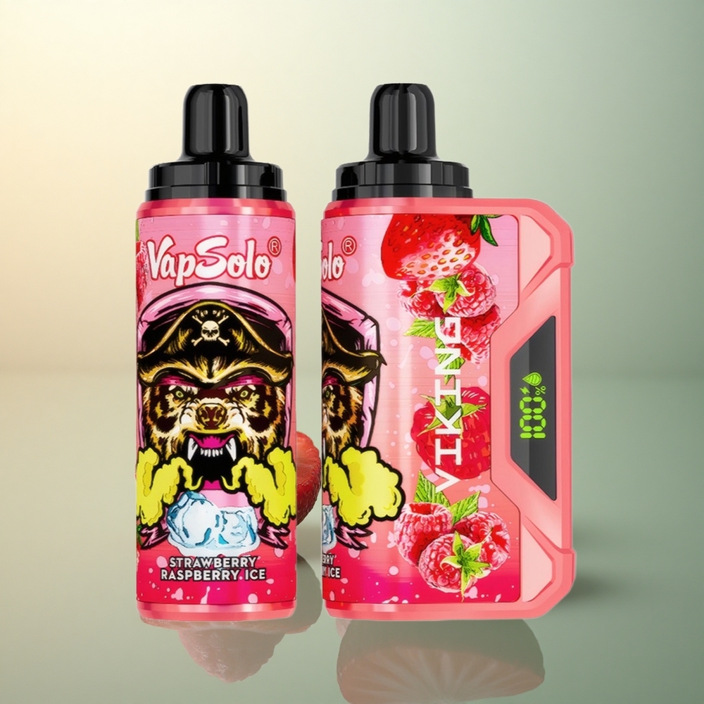 VapSolo VIKING 12000 Puffs Strawberry Raspberry Ice 22ml Nicotine 20mg/ml Type-C