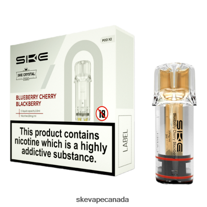 SKE Crystal Vapes Plus Pods Blueberry Cherry Blackberry - SKE Vape Authentication V6N2J108